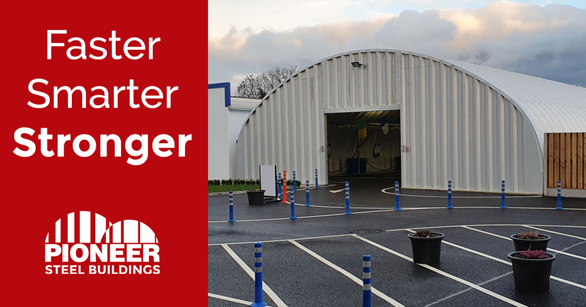 S-Series steel building used as a carwash